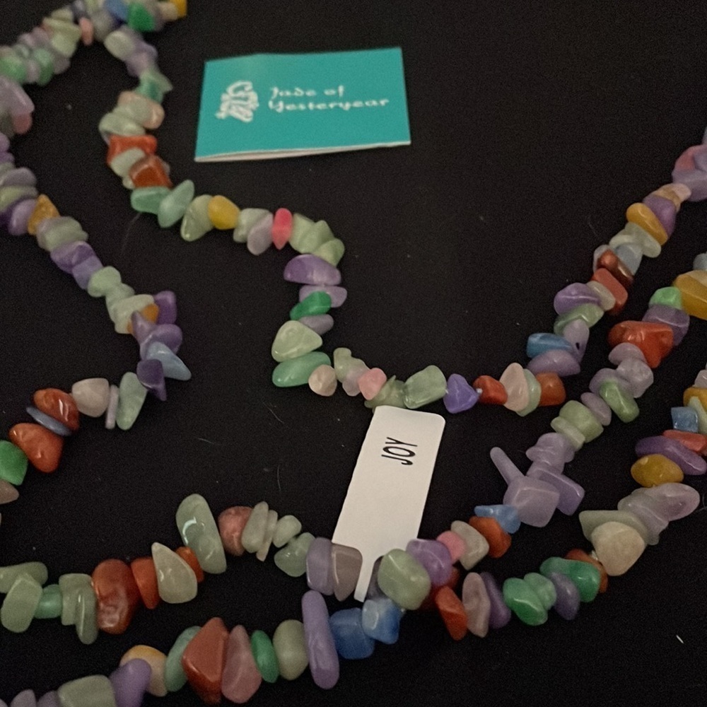 32" Multicolor Jade Chip Necklace by Jade of Yesteryear - Picture 8 of 11